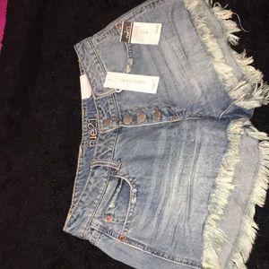 Low rise jean shorts